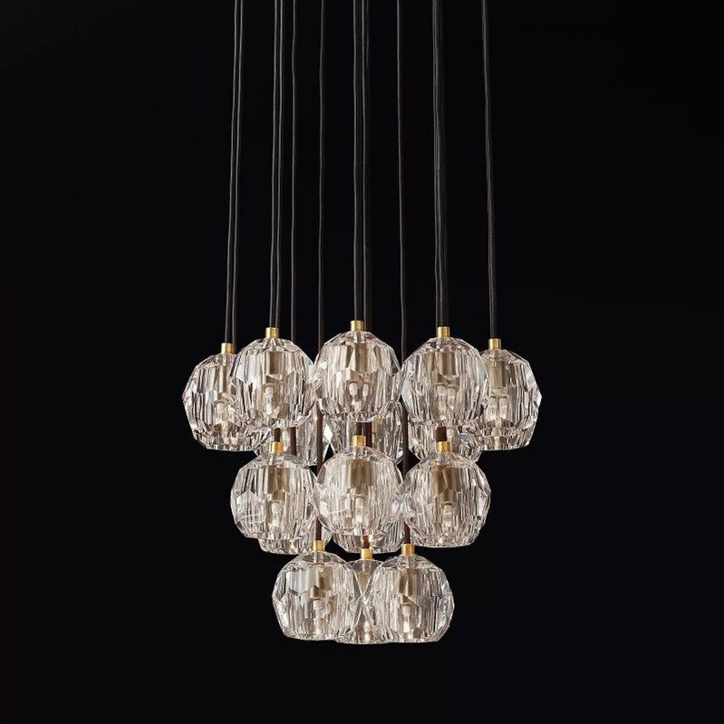 Boule Glass Round Cluster Chandelier 19"-MEET LIGHTING