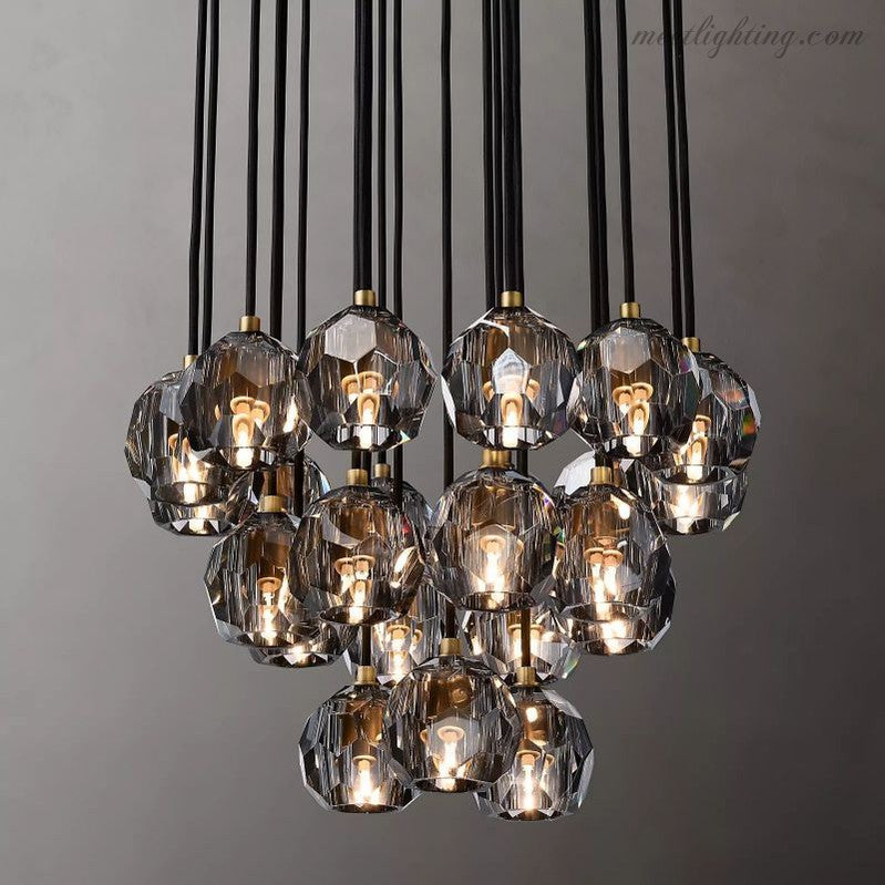 Boule Glass Round Cluster Chandelier 24"-MEET LIGHTING