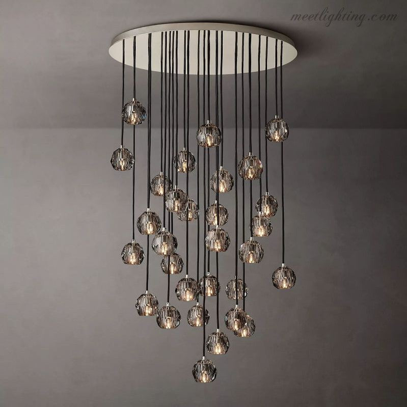 Boule Glass Round Cluster Chandelier 40"-MEET LIGHTING