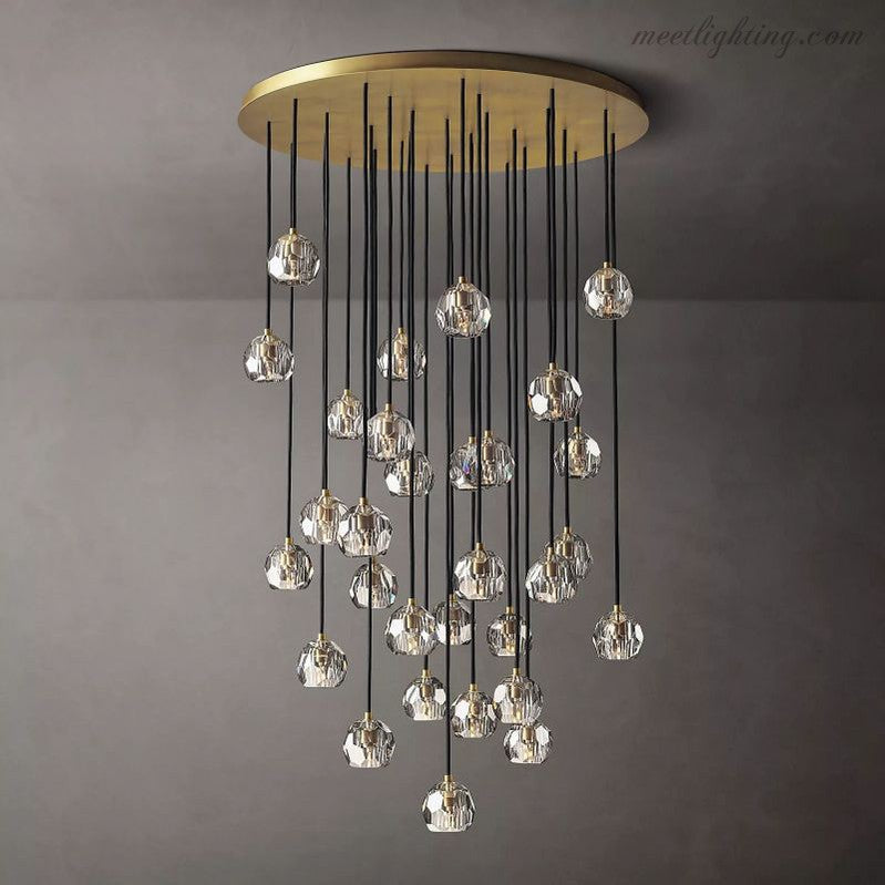 Boule Glass Round Cluster Chandelier 40"-MEET LIGHTING
