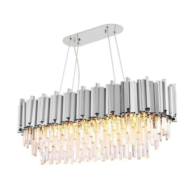 Bourbons Felipe Crystal Oval Chandelier-MEET LIGHTING