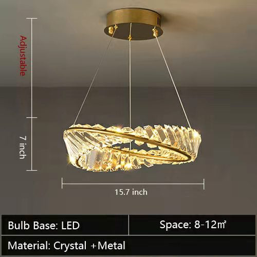 Ring Crystal Chandelier Luxury Living/ Dining Room Ceiling Lamp Bedroom Light-MEET LIGHTING