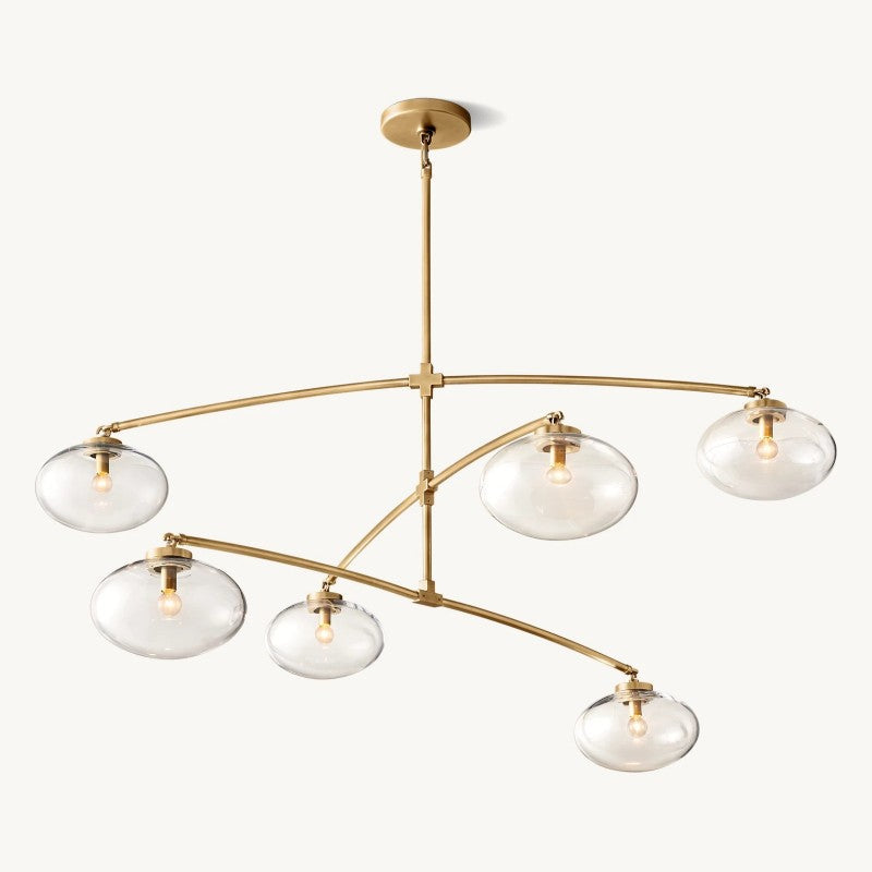 Cabrette Clear Glass Mobile Round Chandelier