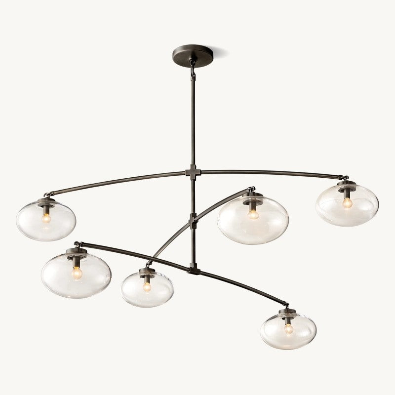 Cabrette Clear Glass Mobile Round Chandelier