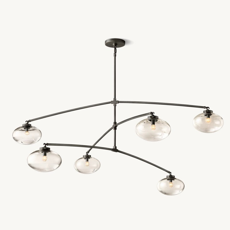 Cabrette Clear Glass Mobile Round Chandelier