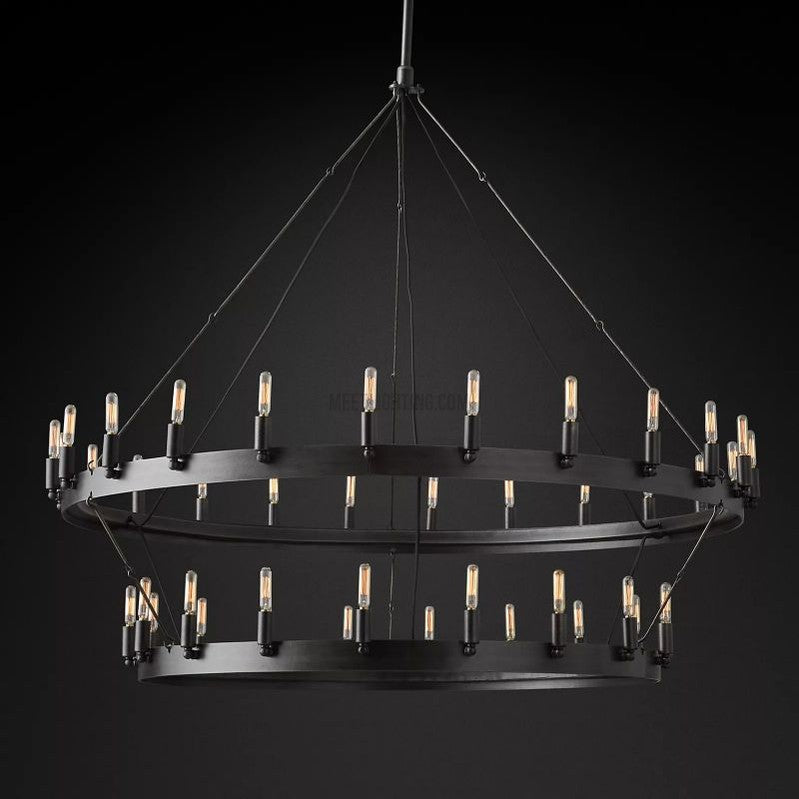 Camino Vintage Filament 2-tier Chandelier-MEET LIGHTING