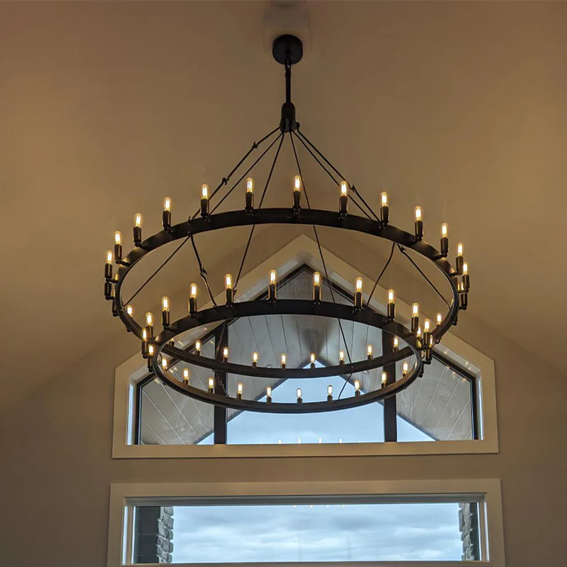 Camino Vintage Filament 2-tier Chandelier-MEET LIGHTING