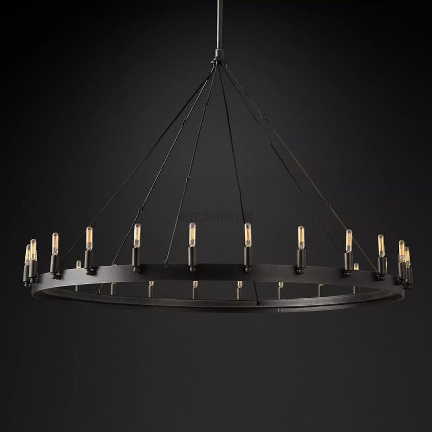 Camino Vintage Filament Round Chandelier-MEET LIGHTING
