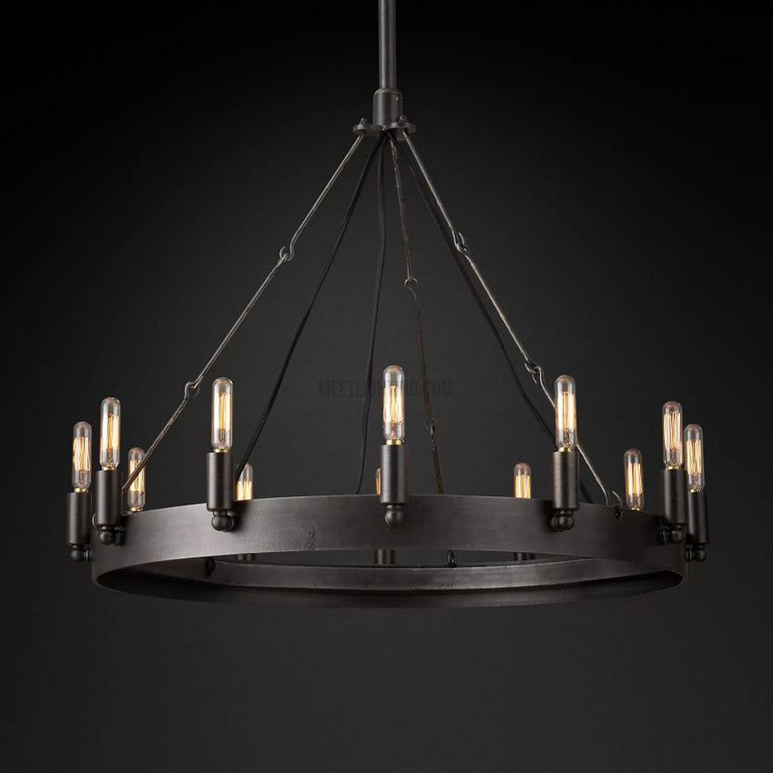 Camino Vintage Filament Round Chandelier-MEET LIGHTING