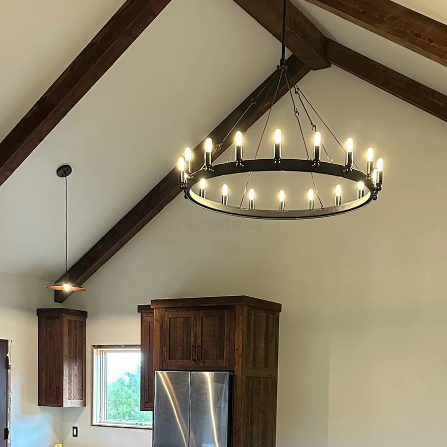 Camino Vintage Filament Round Chandelier-MEET LIGHTING