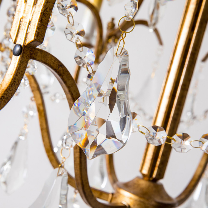 Caspian Vintage Candle Art Brass Chandelier For Living Room-MEET LIGHTING