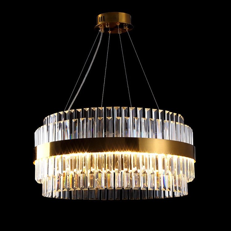 Cebal Odeon Round Crystal Fringe Chandelier-MEET LIGHTING