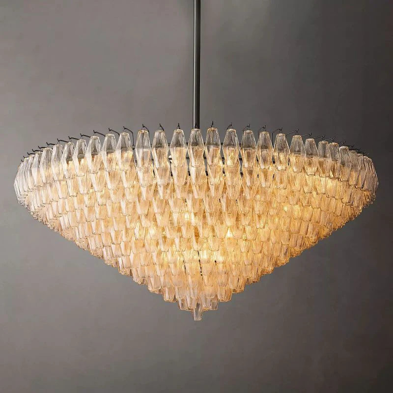 Chiaray Glass Multi-Tier Round Chandelier 61"