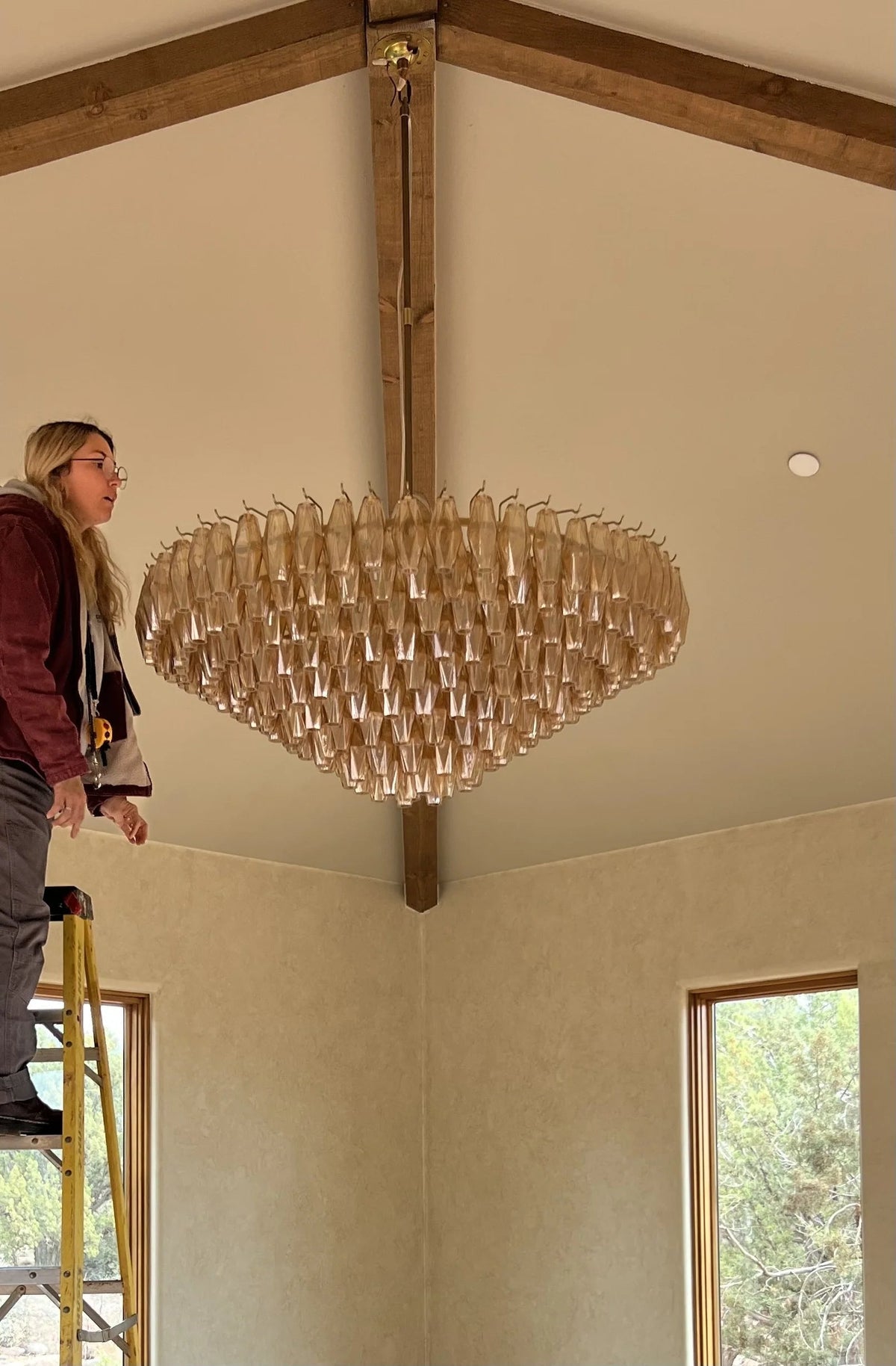 Chiaray Glass Multi-Tier Round Chandelier 61"