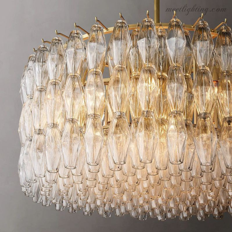Chara Glass Round Chandelier 37"-MEET LIGHTING