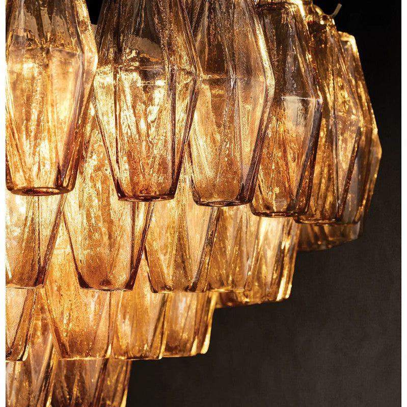 Chara Glass Square Chandelier 32"-MEET LIGHTING