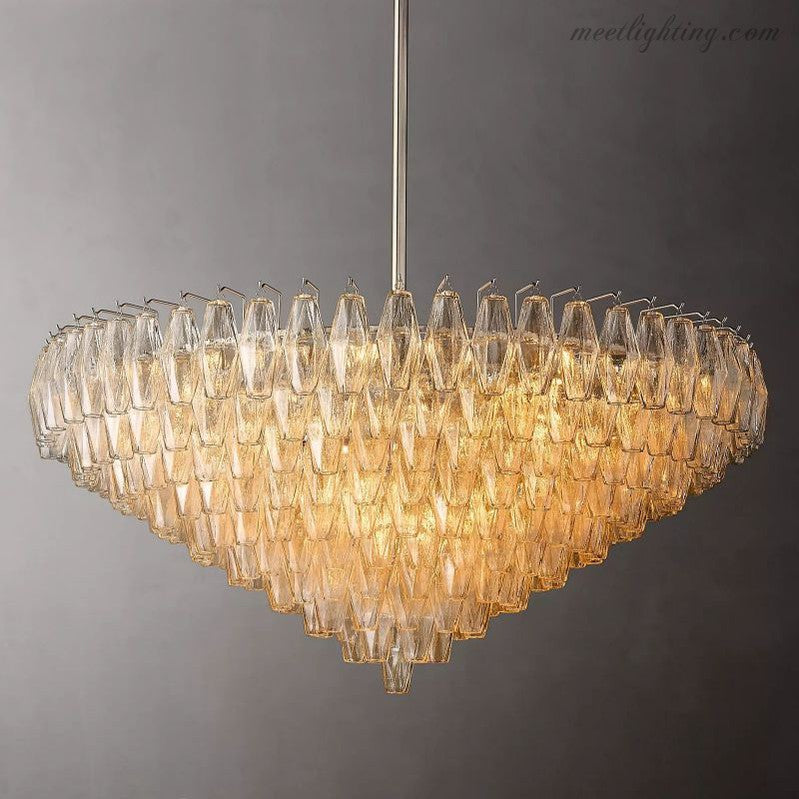 Chara Glass Tiered Round Chandelier 47"-MEET LIGHTING