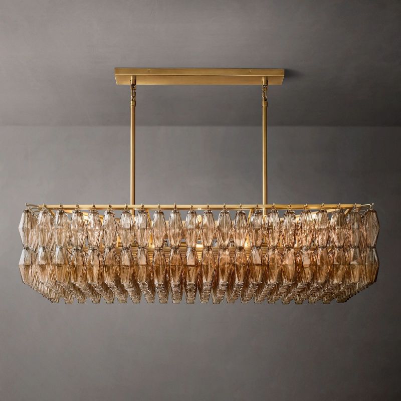 Chiaray Glass Rectangular Chandelier 54"
