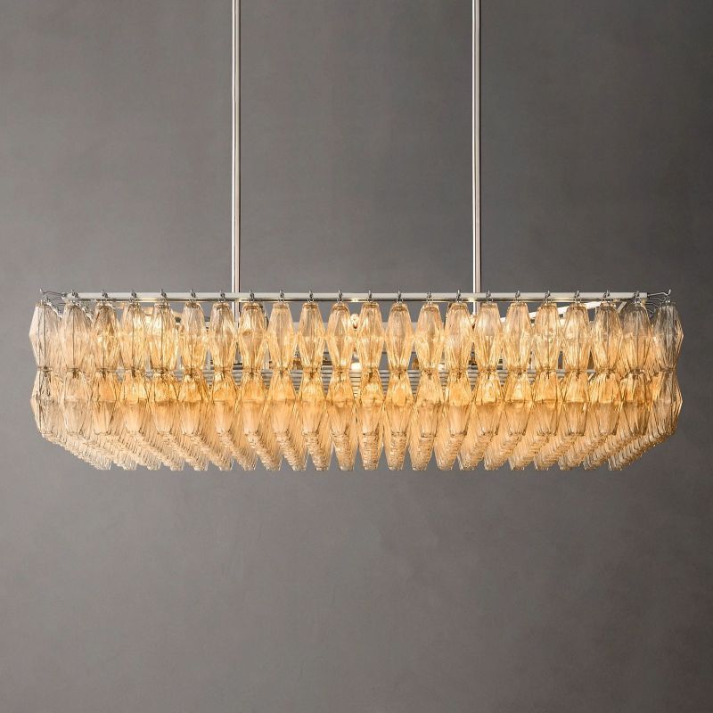 Chiaray Glass Rectangular Chandelier 54"