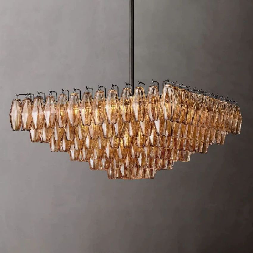 Chiaray Smoke Glass Square Chandelier 32"