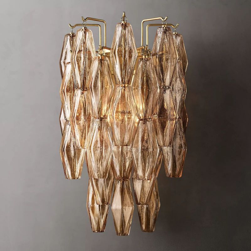 Chiaravalle Glass Tiered Short Wall Sconce