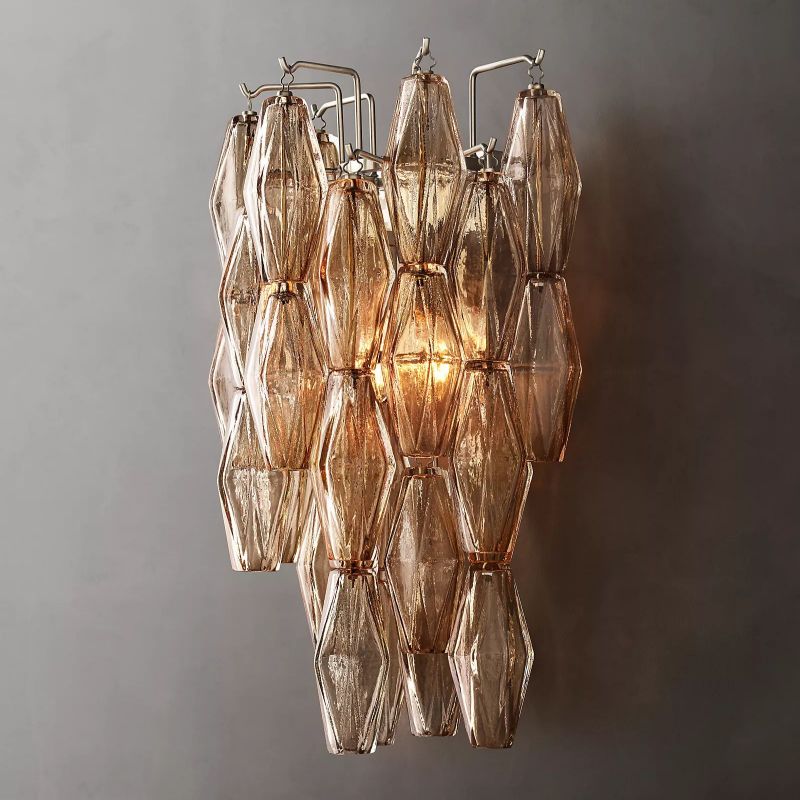 Chiaravalle Glass Tiered Short Wall Sconce
