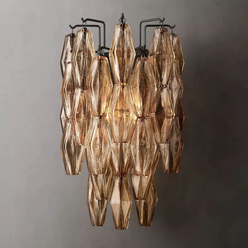 Chiara Smoke Glass Short Bedroom Wall Sconce