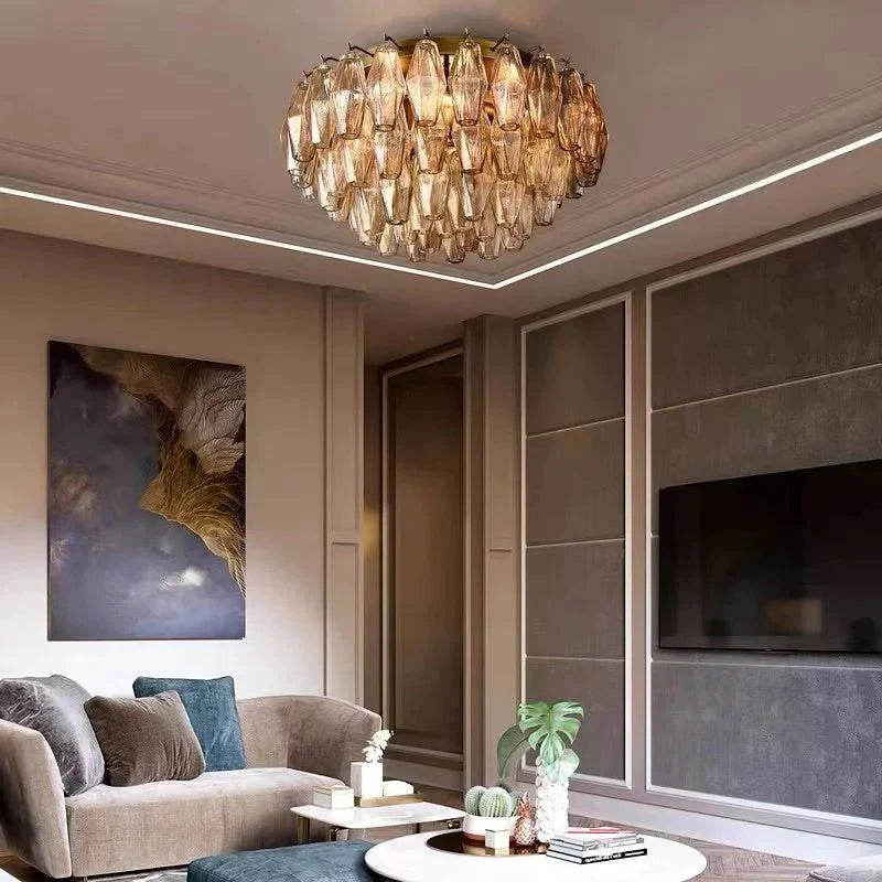 Chiaray Clear Glass Flushmount 17"