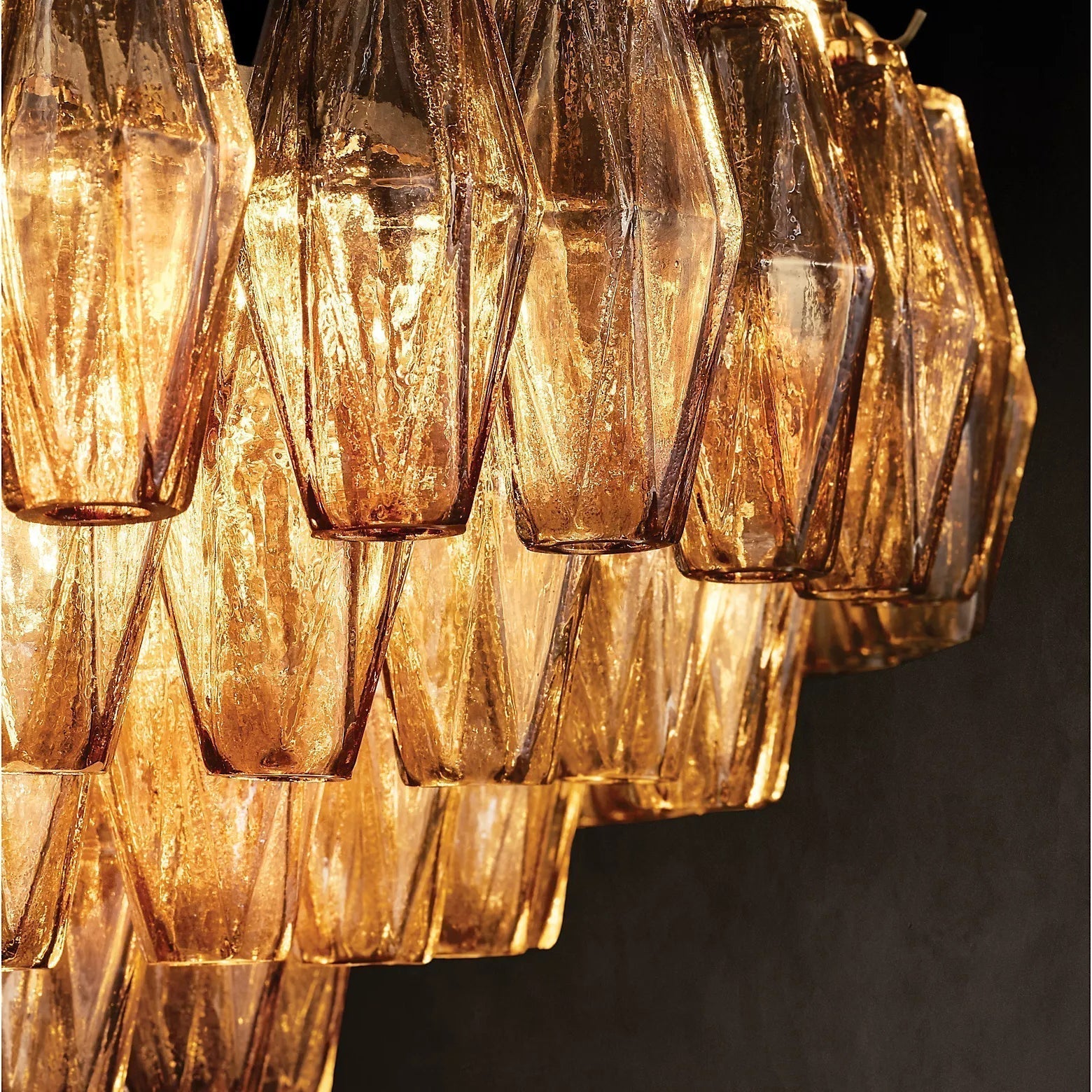 Chara Glass Rectangular Chandelier 54"W-MEET LIGHTING