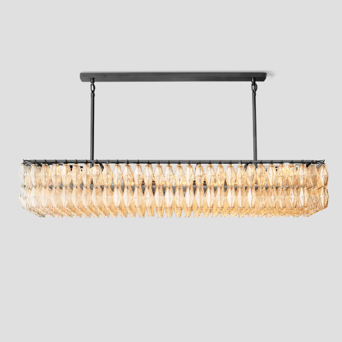 Chara Glass Rectangular Chandelier 74"W-MEET LIGHTING