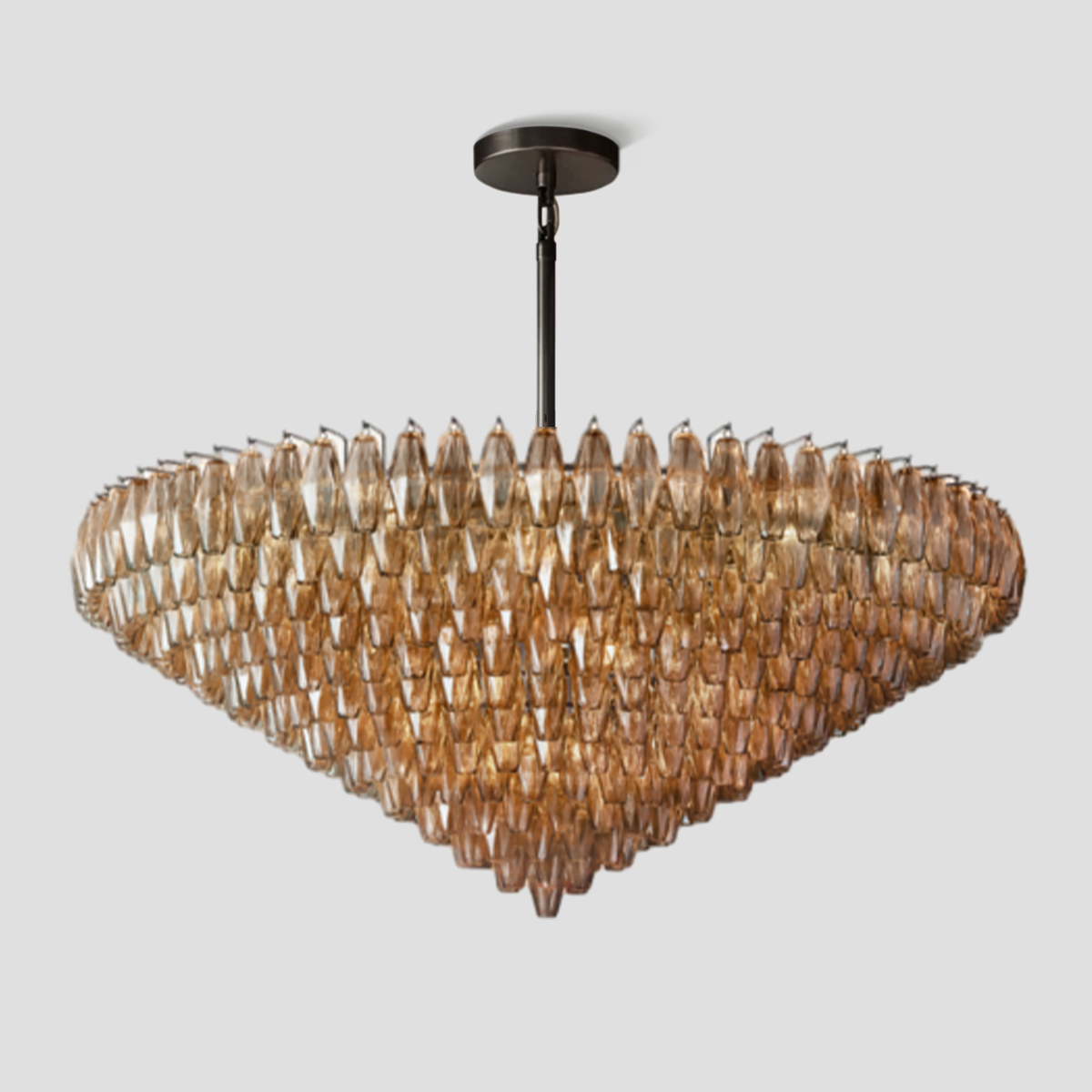 Chara Glass Tiered Round Chandelier 61"-MEET LIGHTING