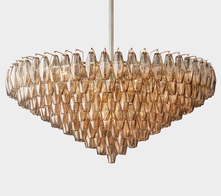 Chara Glass Tiered Round Chandelier 61"-MEET LIGHTING