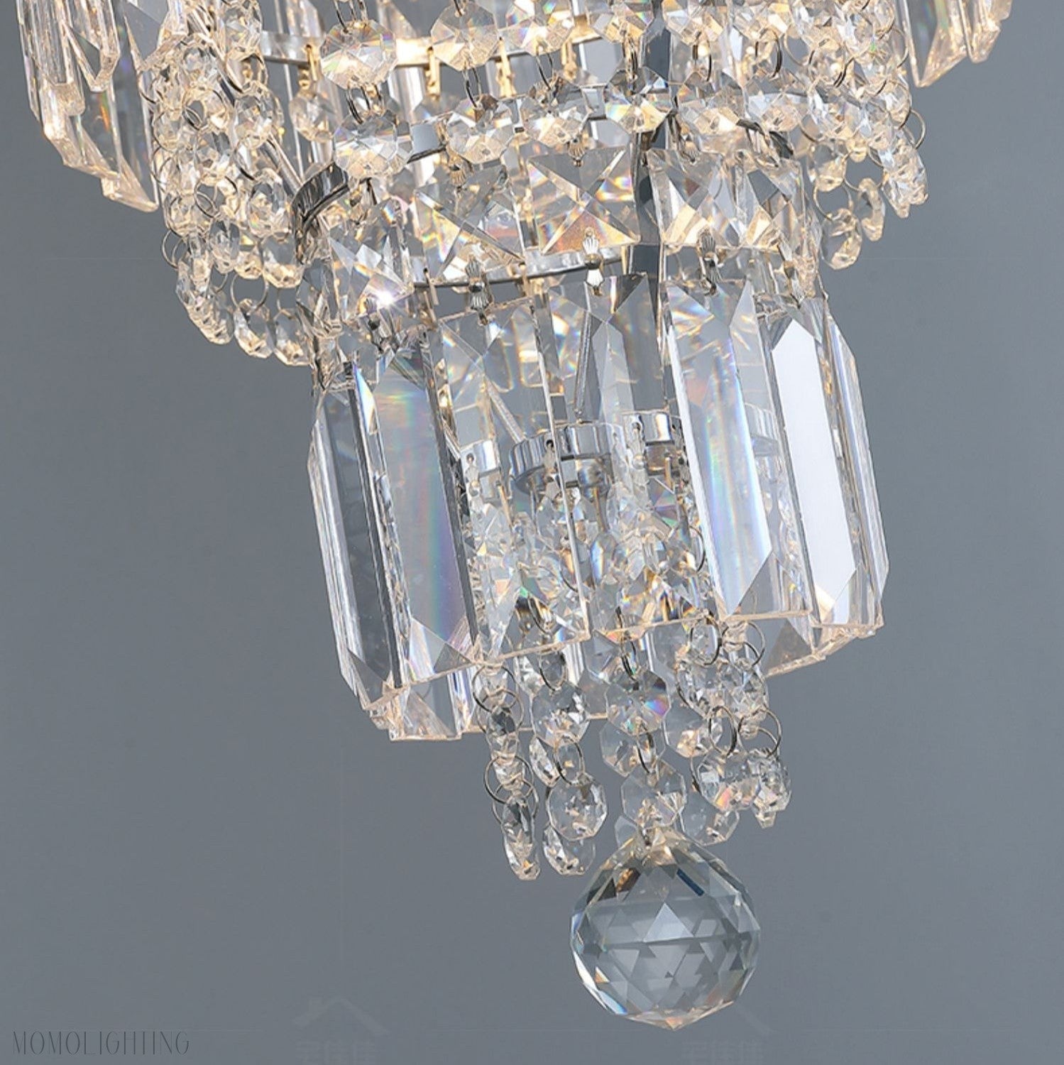 Chrome Extra Large Crystal Chandelier for Foyer Staircase Living Room Entrance Ceiling Light Fixture In Silver-MEET LIGHTING