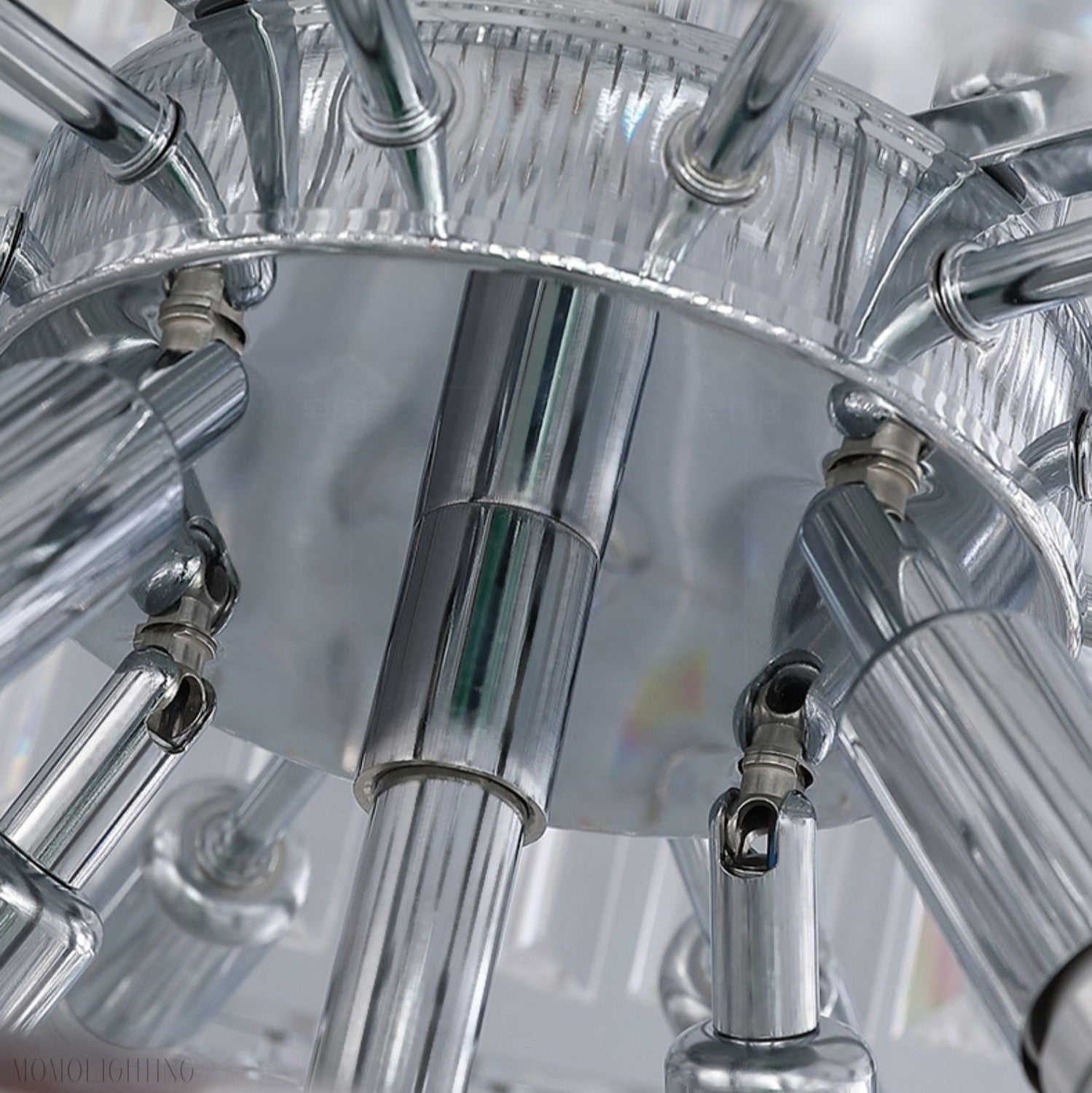 Chrome Extra Large Crystal Chandelier for Foyer Staircase Living Room Entrance Ceiling Light Fixture In Silver-MEET LIGHTING