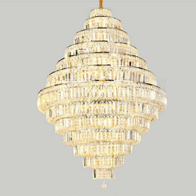 Chrome/ Silver/ Gold Extra Large Chandelier For Foyer Living Room Staircase Crystal Ceiling Lighting Fixture-MEET LIGHTING
