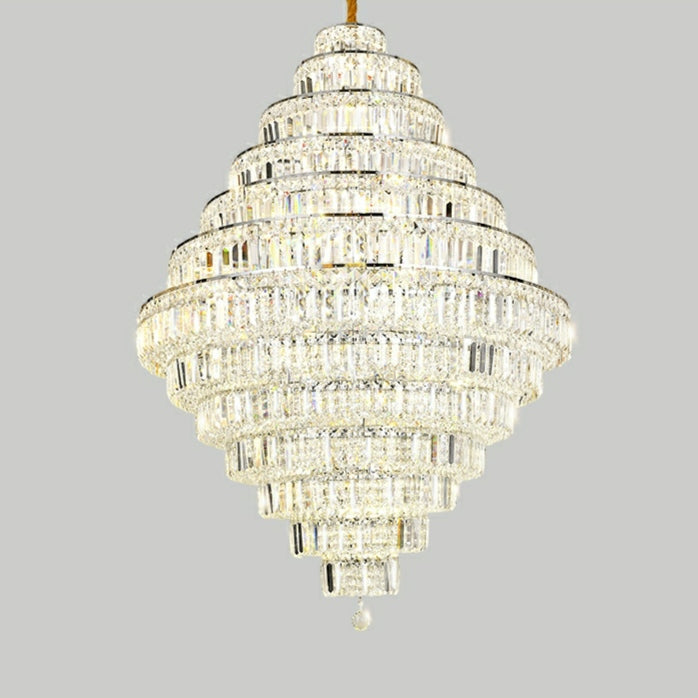 Chrome/ Silver/ Gold Extra Large Chandelier For Foyer Living Room Staircase Crystal Ceiling Lighting Fixture-MEET LIGHTING