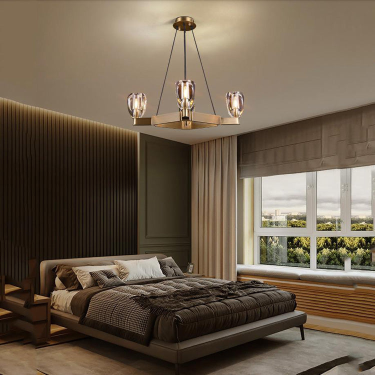 Cono Crystal Square Chandelier 36"-MEET LIGHTING