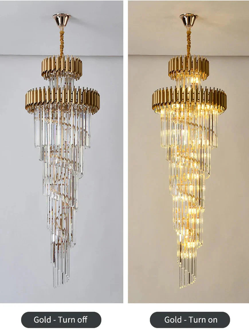 Cyrus Multiple Tier Crystal Chandelier-MEET LIGHTING