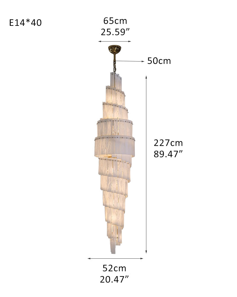 Multi-tiered Luxury Modern LED Chandelier Entrance Villa High Ceiling Large Alabaster Chandelier