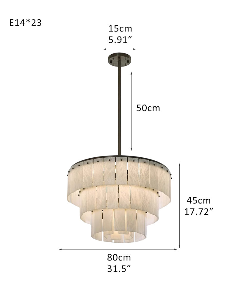 Multi-tiered Luxury Modern LED Chandelier Entrance Villa High Ceiling Large Alabaster Chandelier