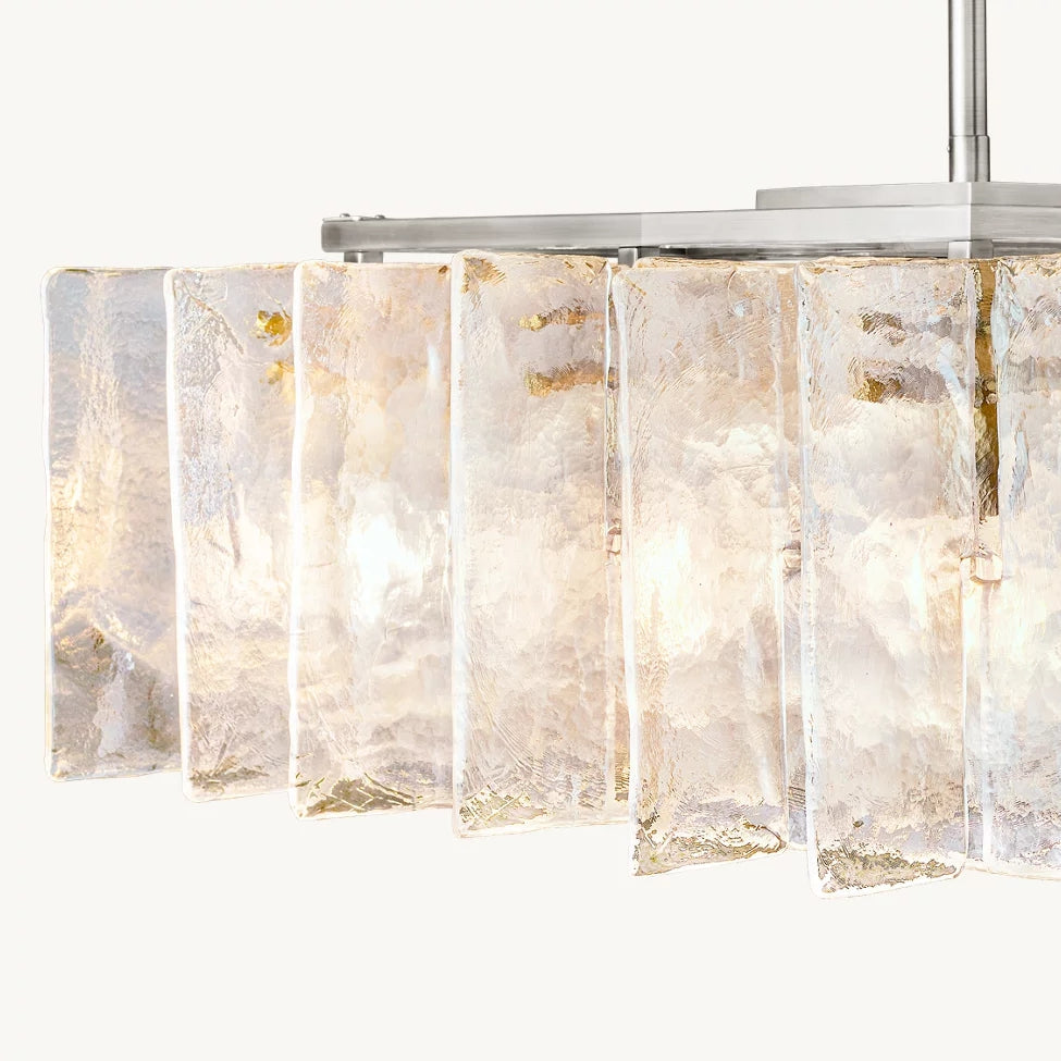 Lattic Clear Glass Square Chandelier 37"-MEET LIGHTING