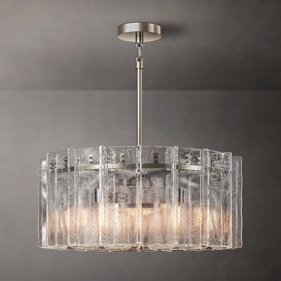Lattic Clear Glass Round Chandelier 37"-MEET LIGHTING