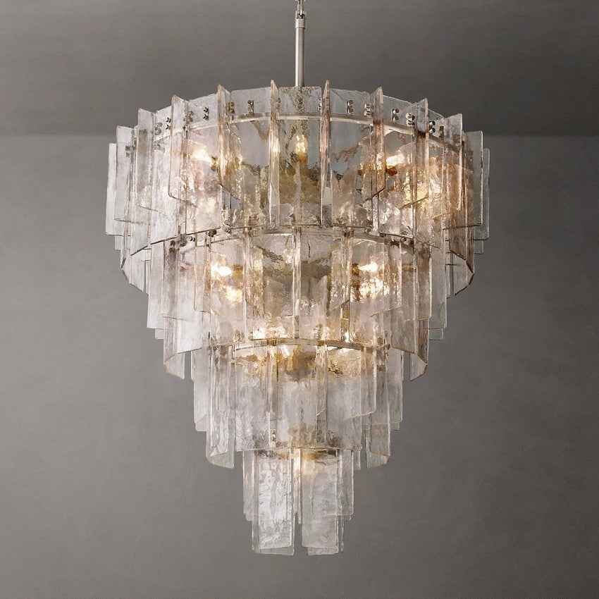 Lattic Clear Glass Tiered Round Chandelier 47"-MEET LIGHTING