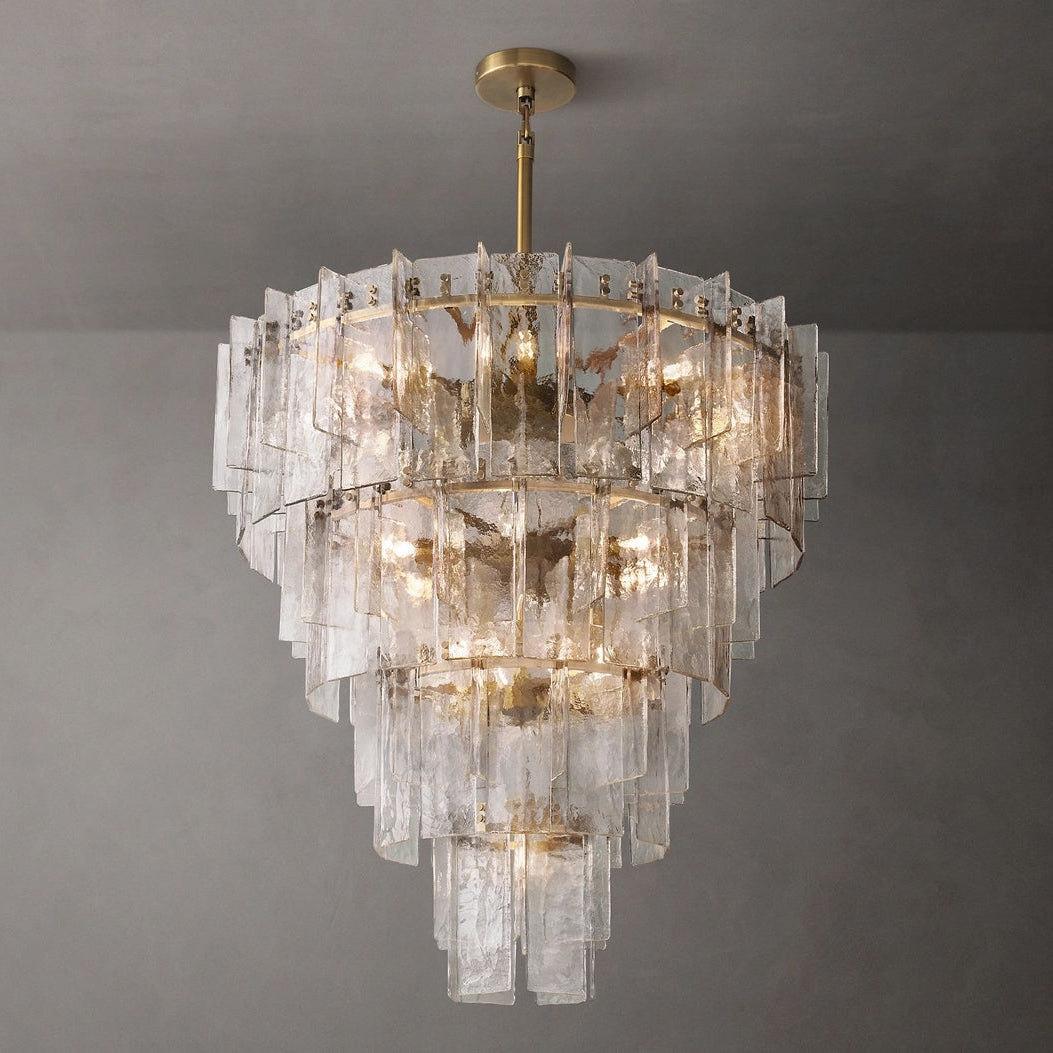 Lattic Clear Glass Tiered Round Chandelier 47"-MEET LIGHTING