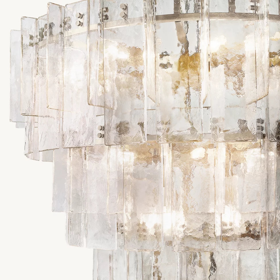 Lattic Clear Glass Tiered Round Chandelier 36"-MEET LIGHTING