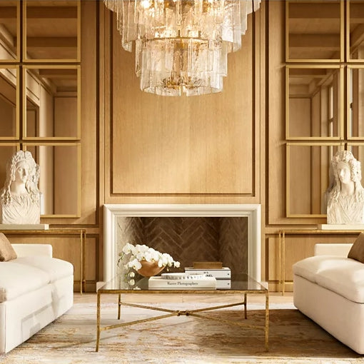 Lattic Clear Glass Tiered Round Chandelier 36"-MEET LIGHTING