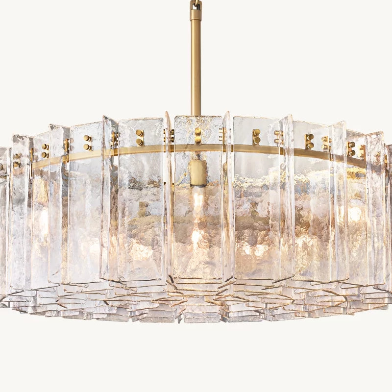 Lattic Clear Glass Round Chandelier 60"-MEET LIGHTING
