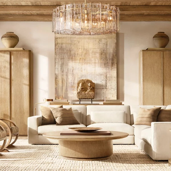 Lattic Clear Glass Round Chandelier 37"-MEET LIGHTING