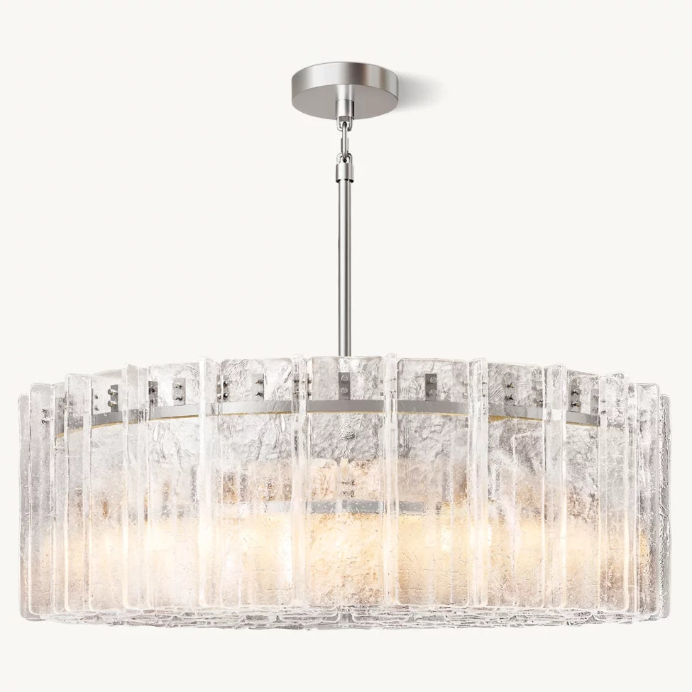 Lattic Clear Glass Round Chandelier 60"-MEET LIGHTING