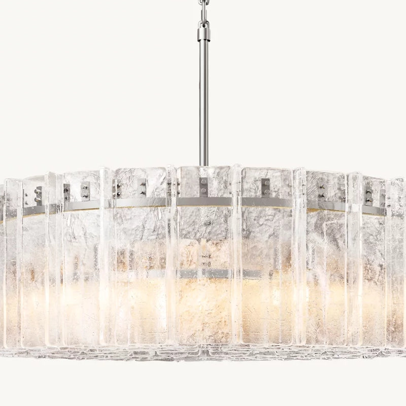 Lattic Clear Glass Round Chandelier 60"-MEET LIGHTING